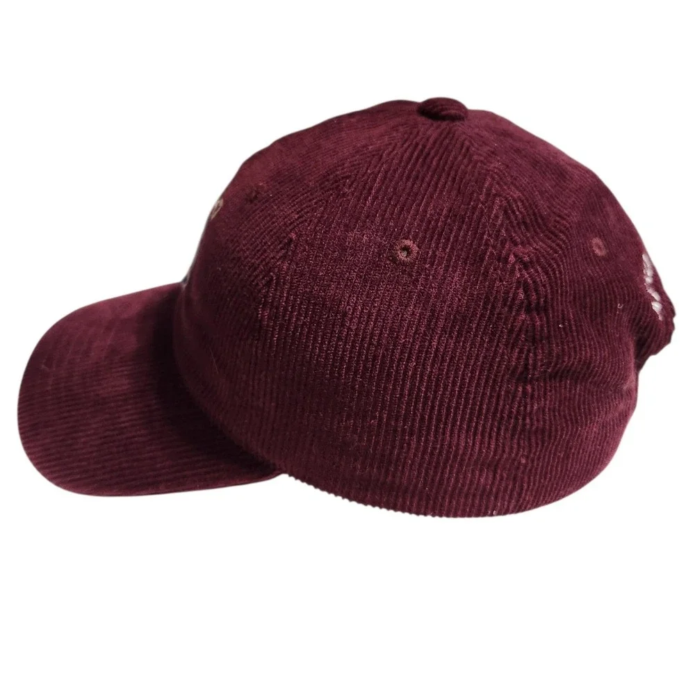 Aeropostale Mens Corduroy Baseball‎ Cap Maroon Varsity A 87 Adjustable Hat